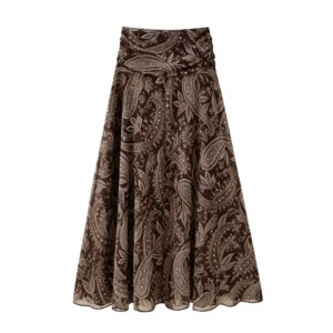 Paisley Printed Flowy Floor Maxi Skirt