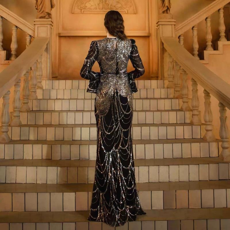 Sequin Evening Party Gown - 图片 2
