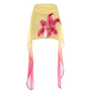 Asymmetric Hem Mini Skirt