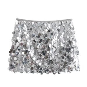 High Waist Sequin Bodycon Mini Skirt