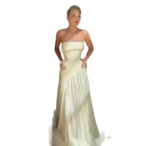 Strapless Paneled Maxi Evening Gown