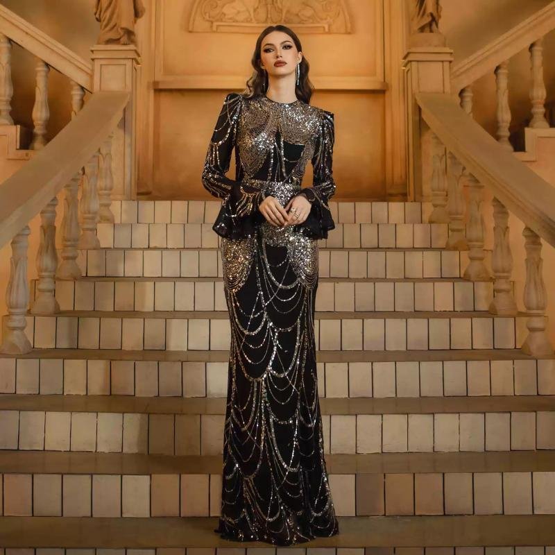 Sequin Evening Party Gown - 图片 3