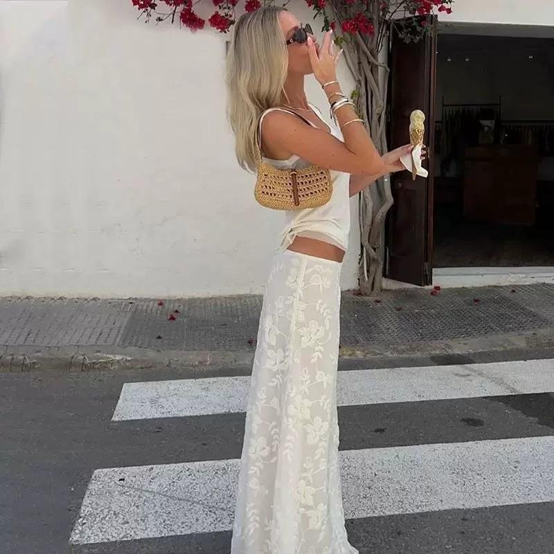 Figure-Flattering Floral Maxi Skirt - 图片 3