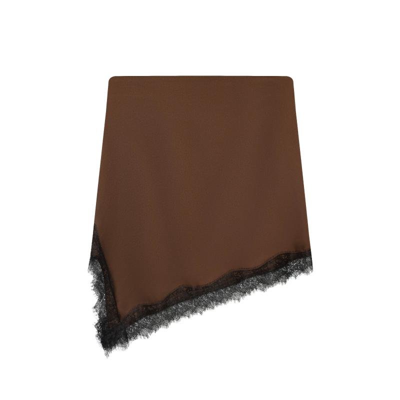 Asymmetrical Panel Splicing Midi Skirt