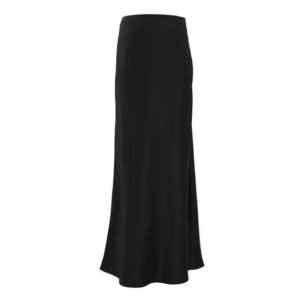 Solid Satin Maxi Skirt