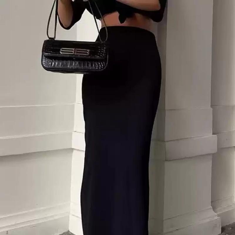 Black Slim High Skirt - 图片 3