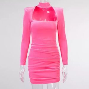 Cutout Square Long Sleeve Dress