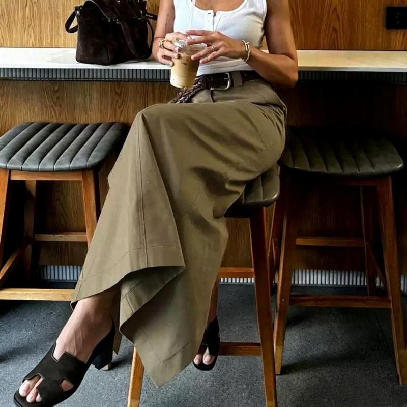 High Waist Split Bodycon Maxi Skirt - 图片 2
