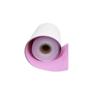 Two-ply, double-sheet, carbonless copy cash register paper